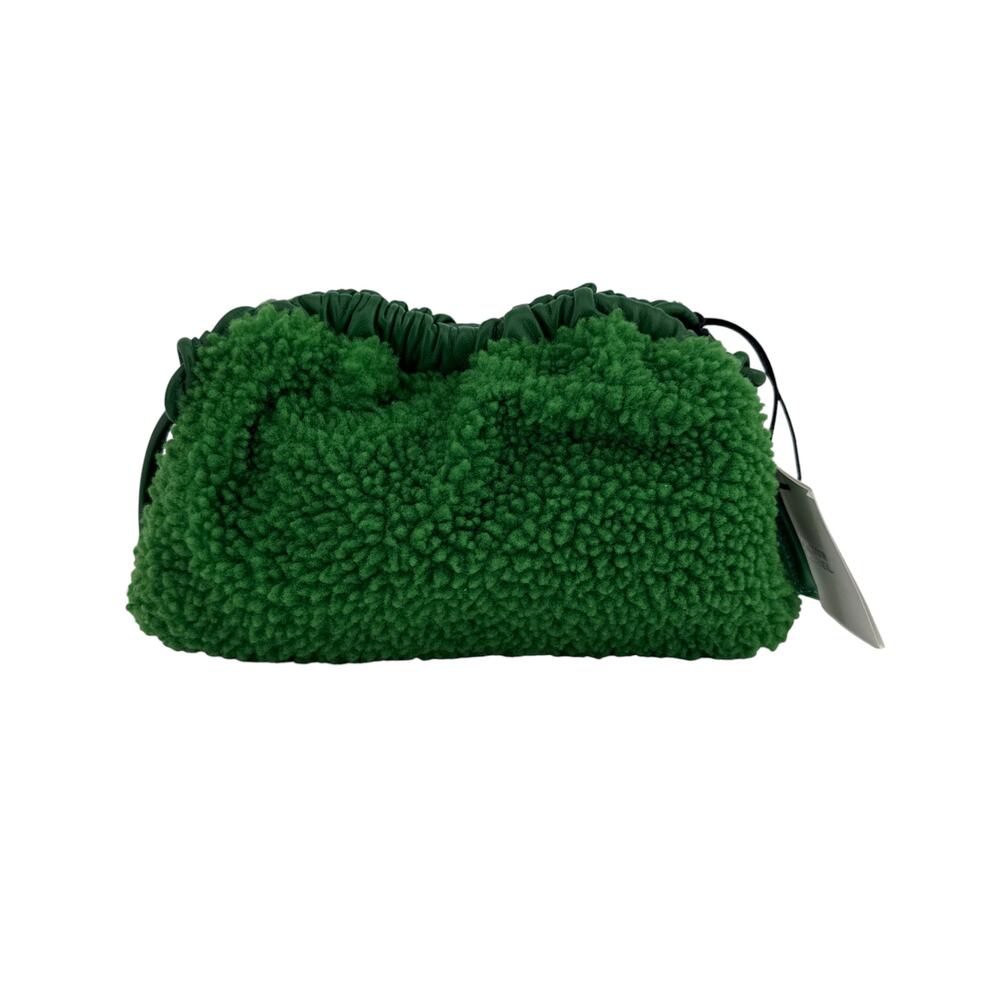 MANSUR GAVRIEL Mini Cloud Clutch Bag in Emerald Shearling - Picture 8 of 13
